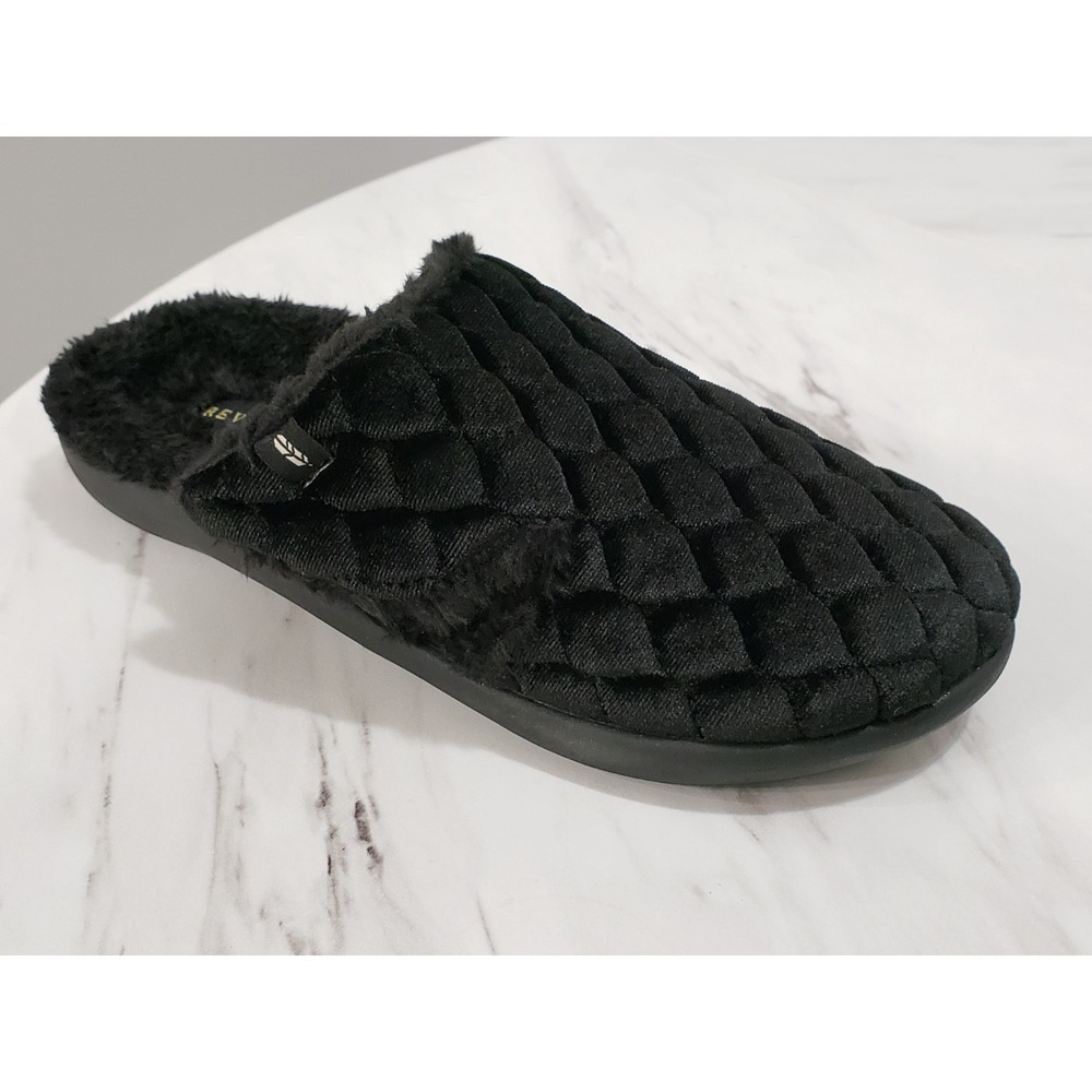 NEW SIZE6 REVITALIGN‎ Orthotic washable black karla velvet slippers slip on